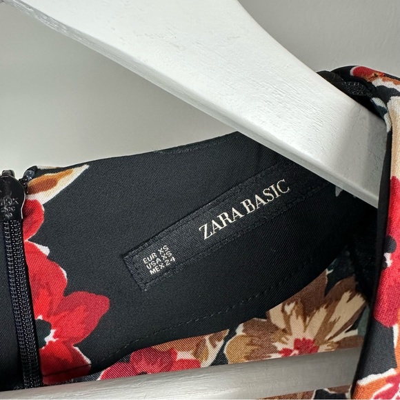Zara floral padded shoulder mini dress - Picture 5 of 7